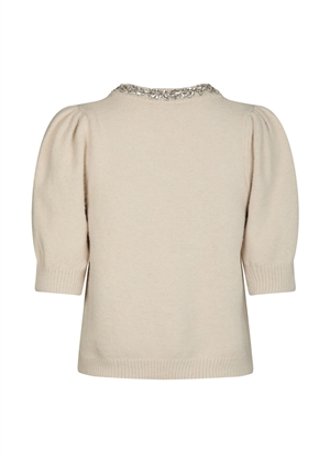 Maia stone knit bluse Ivory Neo Noir 